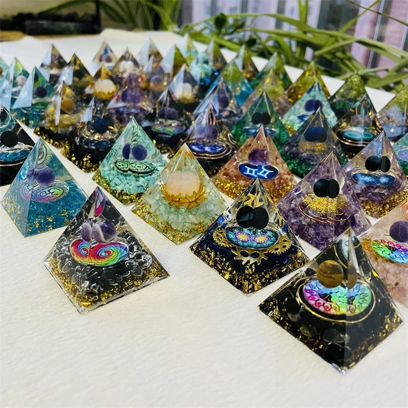 Orgone crystal pyramid zodiac orgonite Pyramid