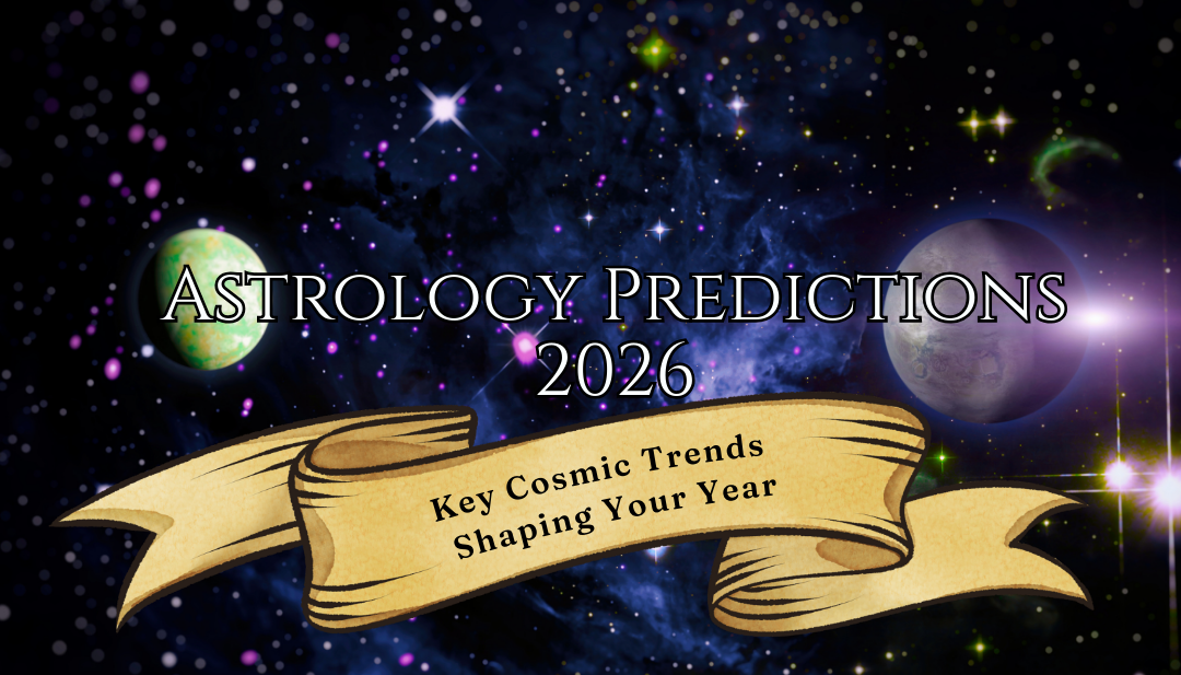Astrology 2026 cosmic universe background with planetary alignments and zodiac energy insights
